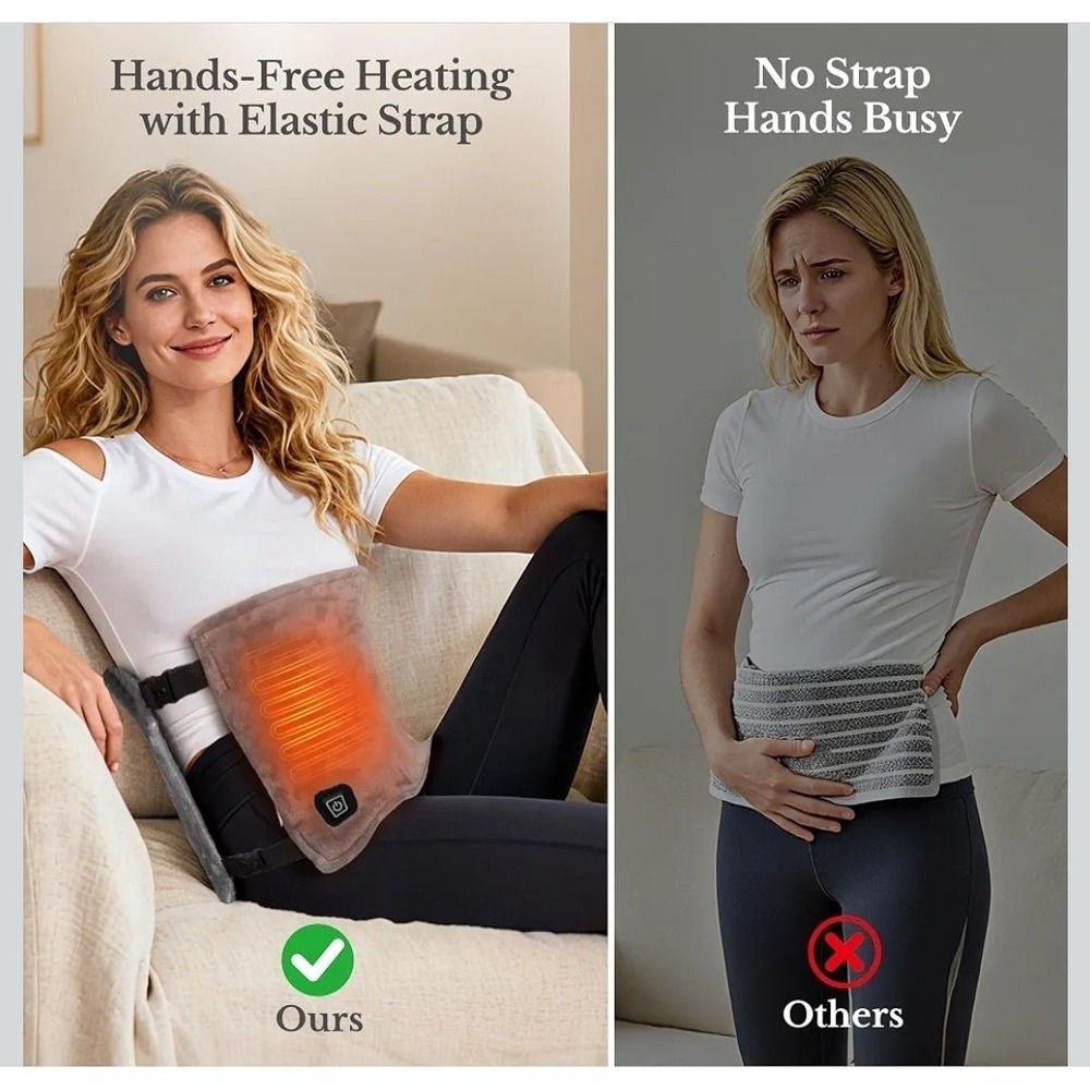 Cordless Heated Pad with Portable Battery Pack - Battery Or Plug Outlet - Picture 5 of 9